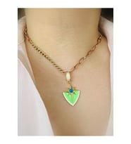 Yeşil Kalkan ve Kuzey Yıldızı Gold Klipsli Kolye Ucu & Ajda Bilezik Charm  925 Ayar Gümüş