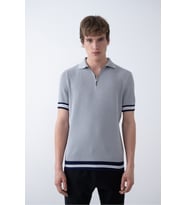Triko Polo Yakalı T-Shirt - Premium Ribana Detaylı