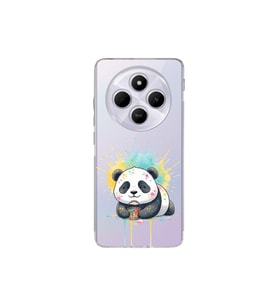 Redmi 14C ile Uyumlu Splash Panda Tasarımlı Şeffaf Silikon Kılıf