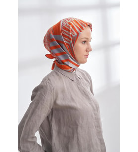 ARCHWAY DESEN TWILL İPEK EŞARP - 4302 (Oranje)