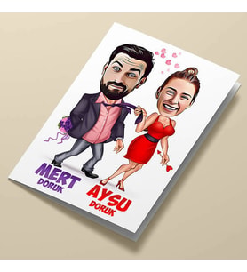 Kişiye Özel Çok Romantiksin Karikatürlü Tebrik Kartı