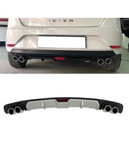 Seat İbiza Mk4 Gri Difüzör 4 Krom Egzoz Görünümlü Difizör Arka Ek Body Kit 2008-2017