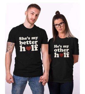 Tshirthane Sevgili Kombinleri Better Other Half Tshirt Kombini (Tek Ürün Fiyatıdır.)