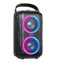 W-KING T9-2 Bluetooth Hoparlör 180W Partybox 24S Dinleme Işıklı IPX5 Kablosuz Stereo TWS Ses Bombası Siyah
