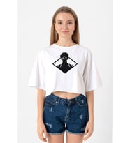Jujutsu Kaisen Anime Sukuna White Head Beyaz Kadın Crop Tshirt