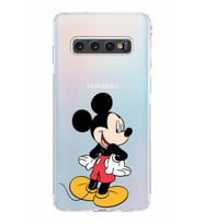 Samsung Galaxy S10  Kamera Korumalı Kapak Mickey Mouse Tasarımlı  Şeffaf  Kılıf