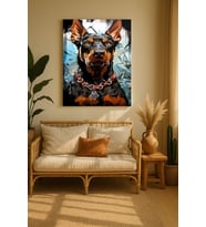 HD ÇİZİM KÖPEK KANVAS TABLO EV DUVAR SALON OFİS DÜKKAN İŞ YERİ HEDİYELİK DEKARASYON SÜSÜ (Çok Renkli)