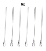304 Çelik 6 Adet 19 cm Kokteyl Kahve Latte Karıştırma Barmen Kaşığı cin758by