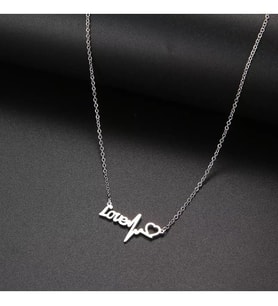 Love Kalpli Ritim Kolye 925 Ayar Gümüş