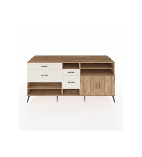 Kronos Konsol 5 Raflı 4 Çekmeceli 2 Kapaklı 220x59x99 Çam-Çam/Aytaşı