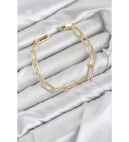 CM Ataş Zincir Model Gold Renk Pirinç Kadın Bileklik TJ-BB8595