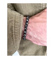 Çok Şık Hematit Doğal Taş Bileklik  Handmade