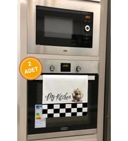 Valerine Life My Kitchen Damalı Mutfak Kurulama Fırın Beyaz El Havlusu %100 Pamuklu 35x50cm 2 Adet