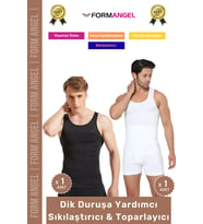 #ErkekKorse Dik Duruş Vücut Bel Göğüs Toparlayıcı Göbek Sıkılaştırıcı Erkek Korse Atlet 2'li Set