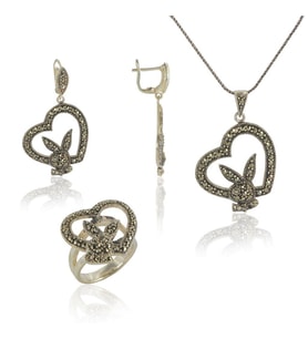 Söğütlü Silver markazit taşlı üçlü set