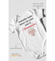 Annemden Başka Nazımı Kim Çeker ? Tabiki Annanem v2 Baskılı Bebek Zıbını – Çıtçıtlı Body  Kısa Kol (Beyaz)