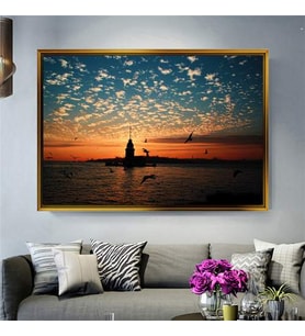Altın Çerçeveli dekoratif tablo a406 (Gold)
