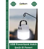 #ElFeneri Profesyonel Kamp Tipi Güçlü Led Uzun Menzilli Şarjlı El Feneri USB Powerbanklı Askılı