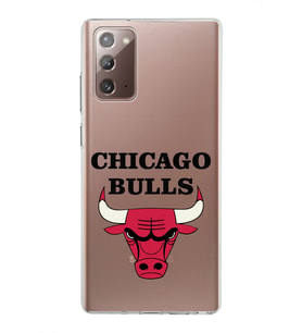 Samsung Galaxy Note 20 Kapak Chicago Bulls Tasarımlı Şeffaf Silikon Kılıf