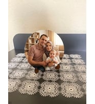 Kapbirhediye Kişiye Özel Yuvarlak Masaüstü Fotoğraf Baskısı - 14 cm Ahşap Stantlı
