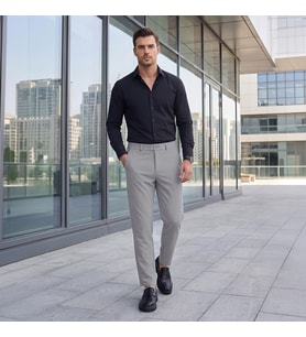 Spor Klasik Gri Kolay Ütülenebilir Easy Iron Erkek Pantolon