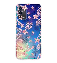 PrintiFy Oppo A55 Uyumlu Kamera Korumalı Floral Kırmızı Tasarımlı Şeffaf Silikon Kılıf