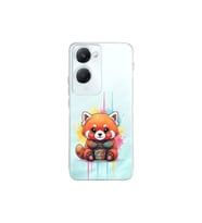 Vivo Y18 ile Uyumlu Splash Tilki Tasarımlı Şeffaf Silikon Kılıf