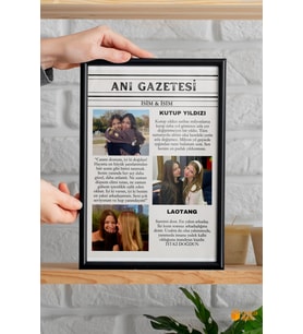 Kişiye Özel Anı Gazetesi Favori Şarkınız, Sözler ve Fotoğraf ile Tasarlanmış Benzersiz Çerçeve