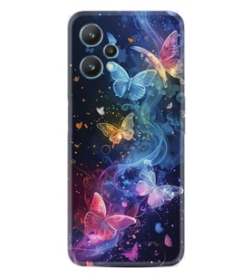 Realme 9 Pro Kılıf Boutique Baskılı Resimli Neon Kelebekler Pcode -092