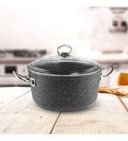 GÜRAL ÇELİK Ametis 24 Cm Granit Derin Tencere - Antrasit