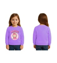 Unisex Labubu Baskılı Çocuk Swaetshirt 3 İplik Şardonlu (Lila)