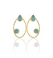 Kadir Jewellery 22 Ayar Altın Kaplama Geometrik Küpe -El İşçiliği Ve Hipoalerjenik Küpe
