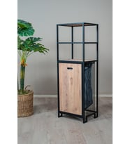 Kirli Sepetli Banyo Dolabı 3 Raflı Metal Düzenleyici Modern Çamaşır Sepetli Organizer Raf (Siyah)