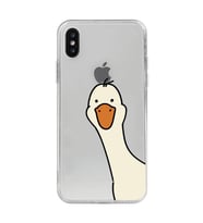 Iphone X / Xs Uyumlu Sevimli Ördek Desenli Şeffaf Telefon Kılıfı