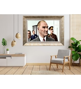 Gümüş Çerçeveli Atatürk Tablo as138