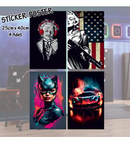 kadi kadın araba marilyn albert - 4 adet yapışkanlı poster sticker etiketler - dolap cam oda için