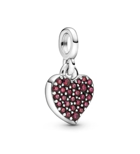 Nur Silver Pembe Taşlı Kalp Me Gümüş Charm NUR-BL07709
