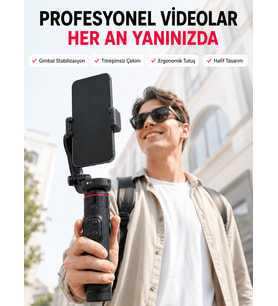 Akıllı Takipli Gimbal Selfie Stick Profesyonel Video Çekim Stabilizatörü Uzayabilir Tripod Bluetooth Kumandalı