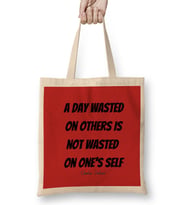 Charles Dickens Quotes Gift - Vintage Retro Rainbow Style Bez Çanta Uzun Saplı