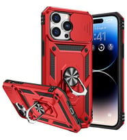 Coverzone iPhone 14 Pro Max ?le Uyumlu PhoenixShield S�rg�l� Sistem Kamera Korumal? Kapak Tam Koruma Manyetik Vega Kapak K?rm?z?