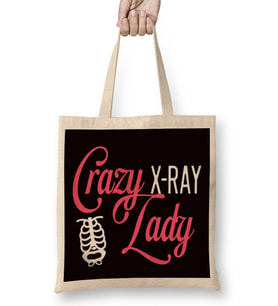 Crazy Lady Rad Tech Radiologist Radiographer Medicine Bez Çanta Uzun Saplı