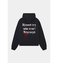 Unisex Oversize Hoodie - Blessed Are Who Wear Tasarım Sweatshirt (Siyah)
