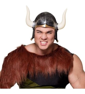 Periboia Mega Boynuzlu Viking Ivar Kaskı Eskitilmiş Desen Gümüş Renk (Karışık)