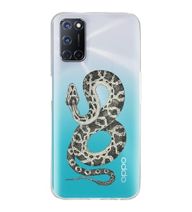 Oppo A52/A72/A92 Uyumlu Yılan Desenli Şeffaf Telefon Kılıfı
