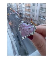 Pembe Kalp Gotik Ayarlanabilir Şık 925 Ayar Yüzük