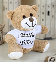 Mutlu Yıllar Yazılı Sevimli Peluş Ayıcık