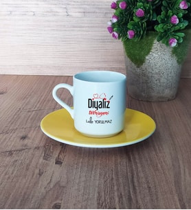 Diyaliz Teknisyeni Türk Kahvesi Fincanı Sarı Diyaliz Teknisyenine Hediye