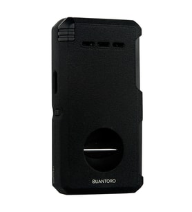 Quantoro Çift Torch Pürmüz V-Cut/Delicili/İğneli Mat Siyah Metal Puro Çakmağı - TRZ1086