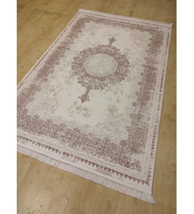 GABARDİN HALI ALESSA 8012 KREM PEMBE SALON HALISI 160X230 CM