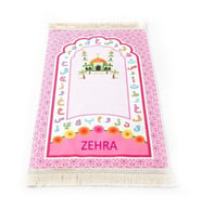 İsme Özel Çocuk Seccadesi Aksa Pembe 82×45 cm 110 gr - Tesbih Hediyeli